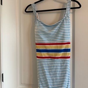 Jessica Rey Blue Striped women’s one Piece swimsuit